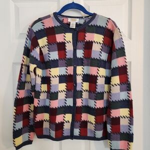 Talbots Multicolor Knit Cardigan